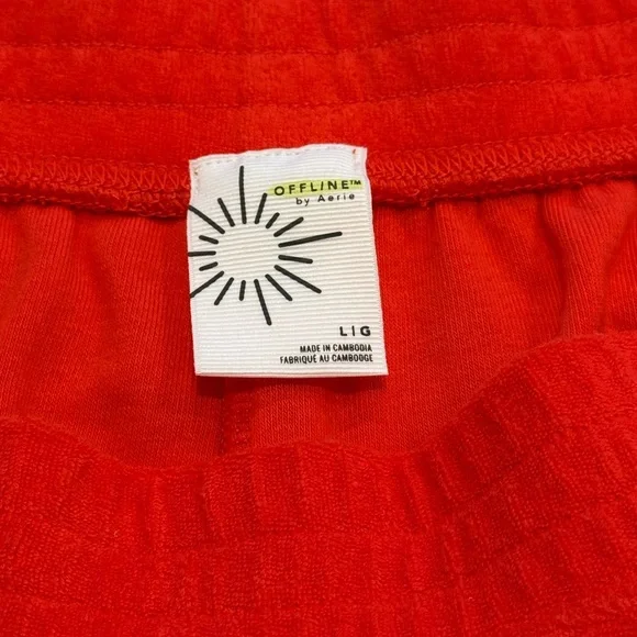 Offline by Aerie Red Terry Summer Lights Shorts - Picture 3 of 3